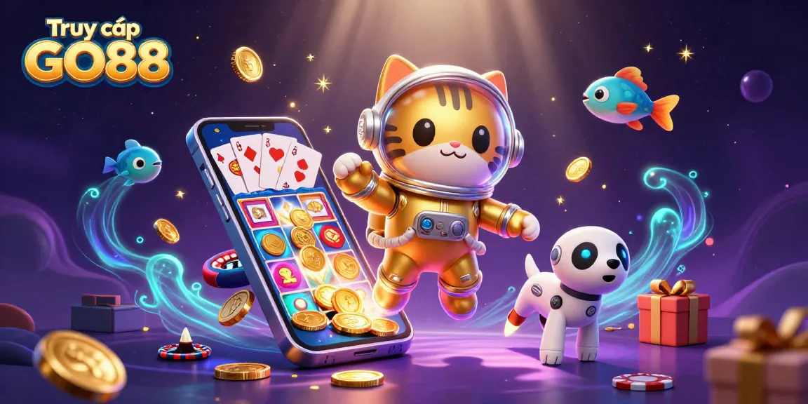 Truy cập GO88 to enjoy thrilling gaming experiences and vibrant casino-themed illustrations.