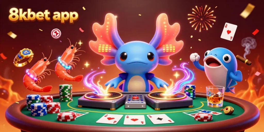 Engage with the vibrant 8xbet app for high-energy poker action in this colorful casino scene.