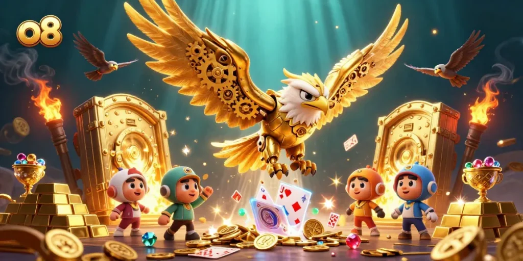Experience the thrill of betting at o8 with gleaming treasures and vibrant casino action.