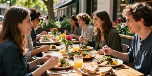 Indulge in vegetarian dining in Utrecht with colorful dishes and a welcoming atmosphere