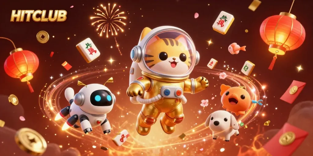 Experience the HITCLUB gaming universe with vibrant characters and fun casino elements.