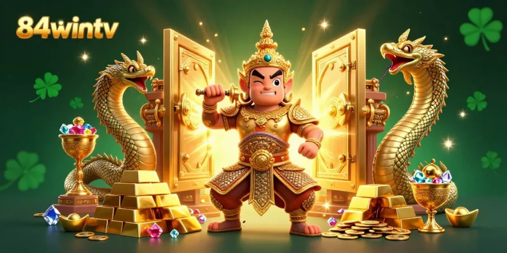 Experience 84wintv with vibrant magical games and winning treasures in a captivating scene
