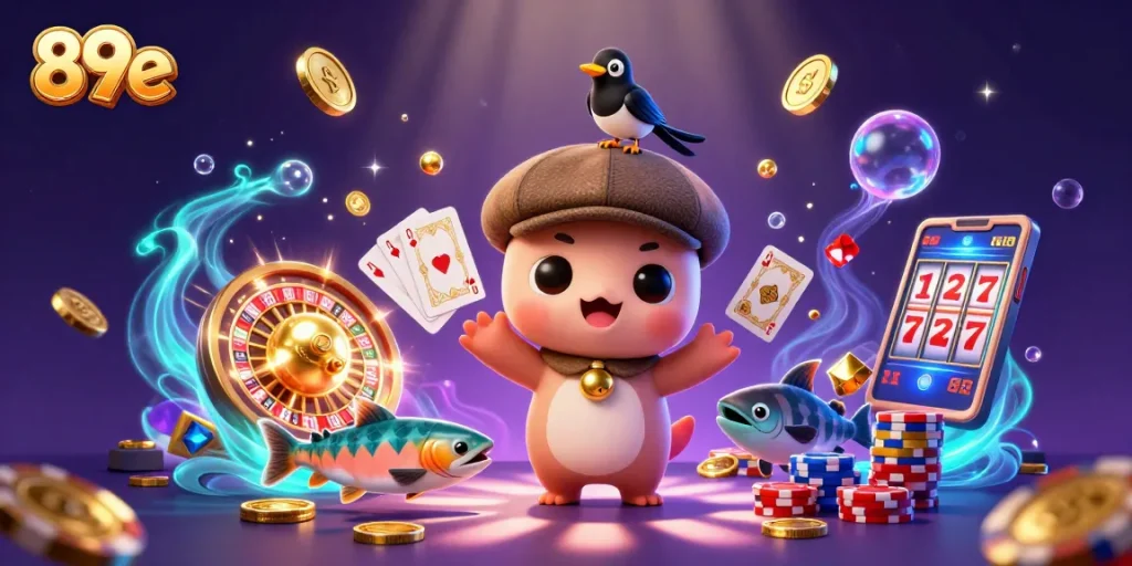 Engage in exciting gameplay at 89e with vibrant characters and a rich casino environment.
