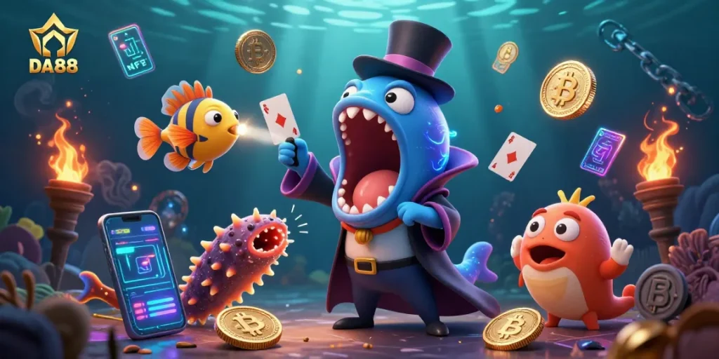 DA88 features dynamic underwater gambling with colorful sea creatures performing magic tricks.