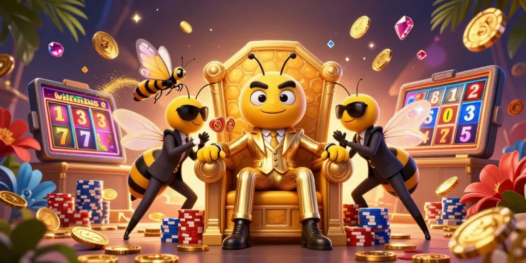 Experience the thrilling z188 jackpot with a vibrant casino scene featuring cartoon characters and slot reels.