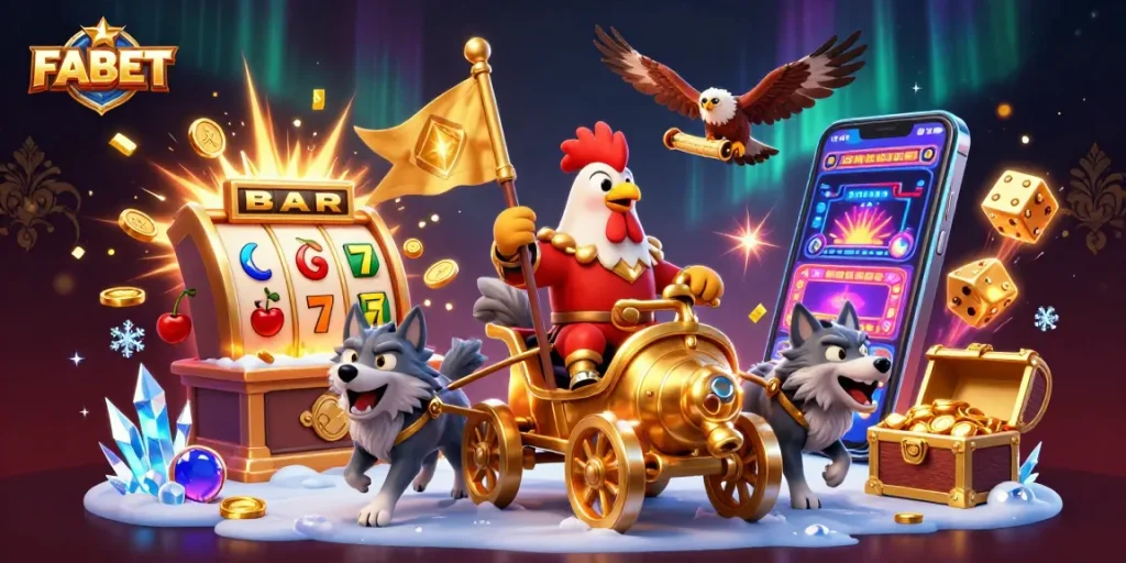 Experience thrilling jackpots with FABET's vibrant 3D casino adventure featuring dynamic characters.