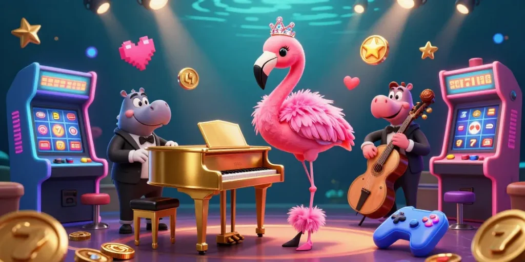Experience winning thrills at 32win casino with vibrant gaming elements and animated characters.