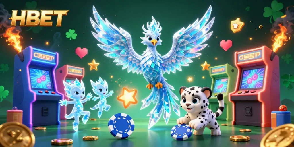 Spin and win at HBET with vibrant 3D casino characters and engaging game elements.