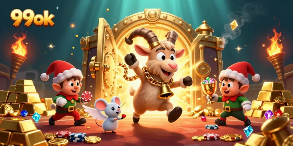 Experience the thrilling casino atmosphere with 99ok as festive characters steal the show!