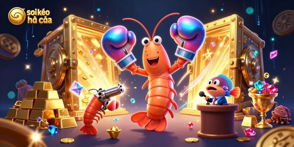 Soi kèo nhà cái with vibrant underwater characters and dynamic treasure elements for sports betting excitement