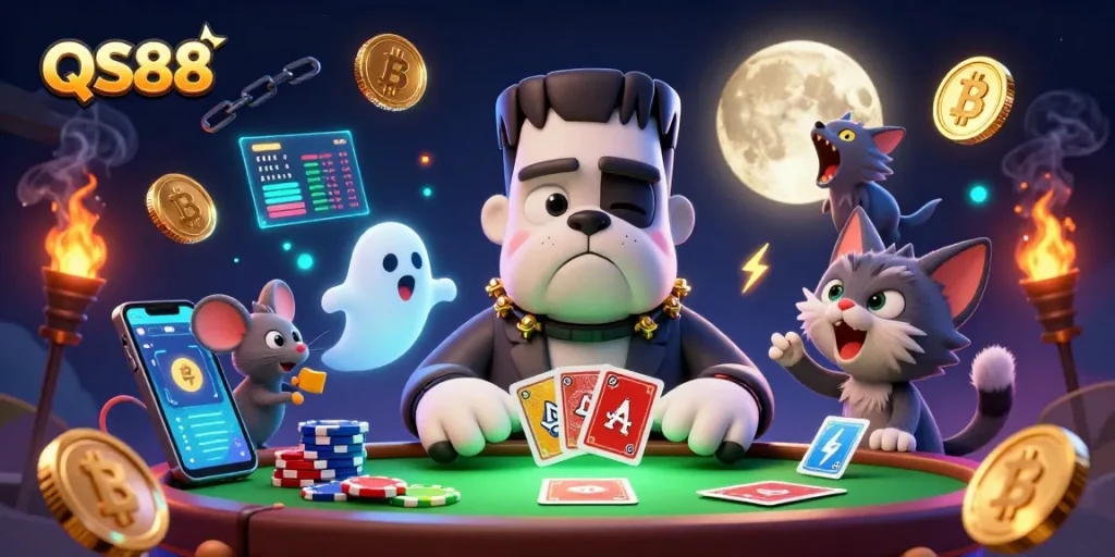 Experience thrilling gameplay at QS88 with vibrant characters and casino elements in a captivating 3D scene.