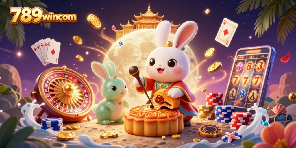 Experience thrilling gaming moments at 789wincom with our vibrant casino illustration featuring classic games.