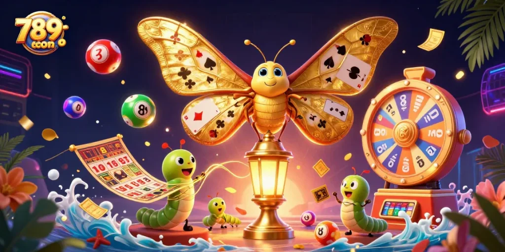 Experience excitement and action with 789win com in a vibrant 3D casino-themed illustration.