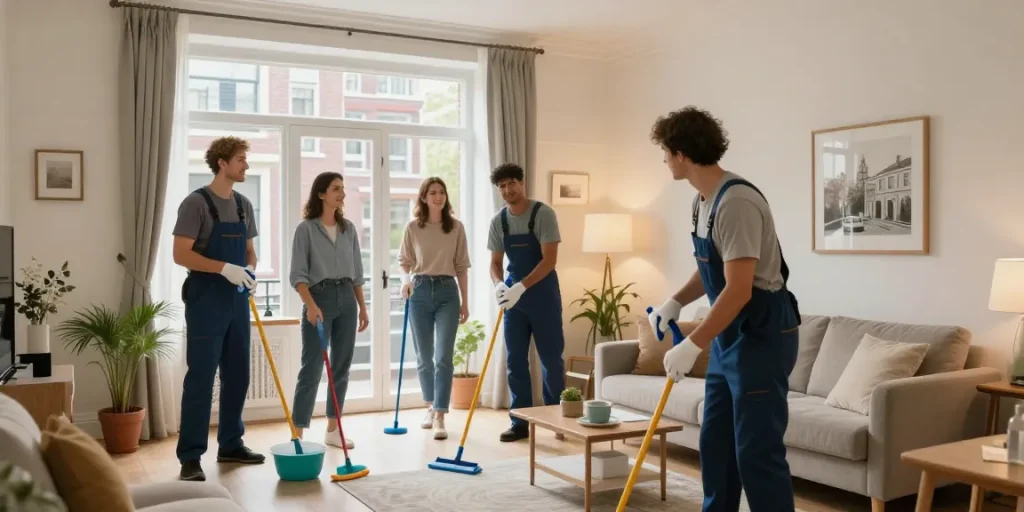 Professionele eind van huurovereenkomst schoonmaak door lokale dienstverleners in Amsterdam.