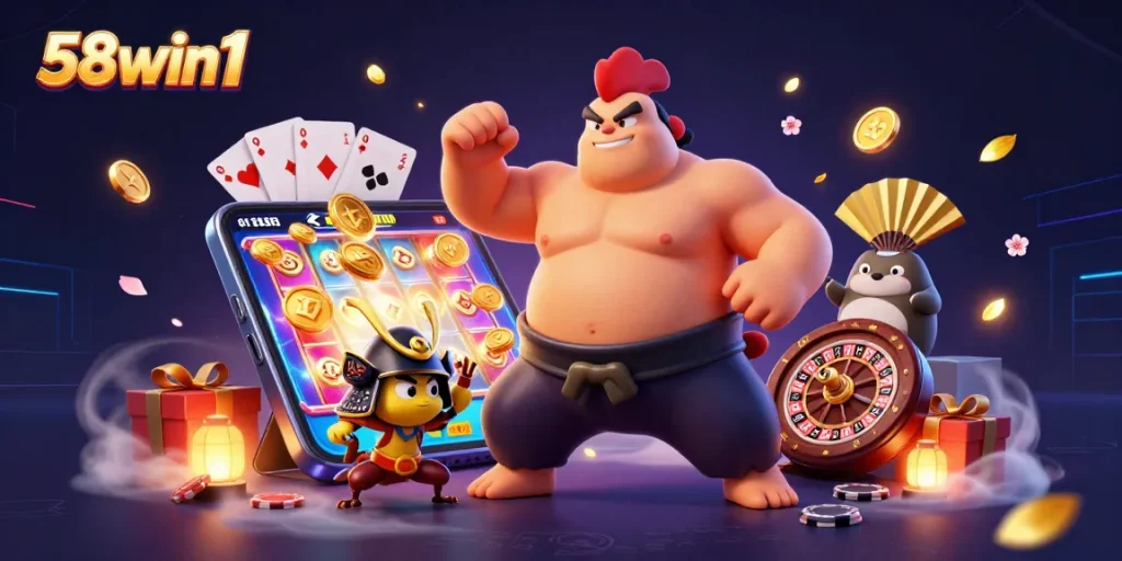 Immerse in exceptional games at 58win1, where golden coins, slot machines, and character spectacles come alive.