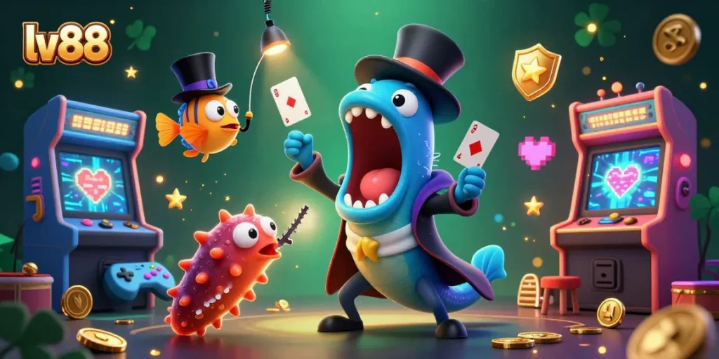Experience thrilling games at lv88 while watching a bioluminescent eel performs magic tricks.