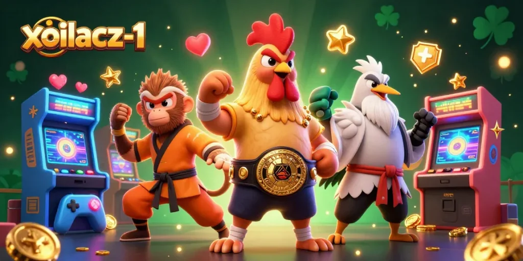 Xoilacz-1 highlights thrilling actions in a vibrant casino scene featuring dynamic characters and elements.