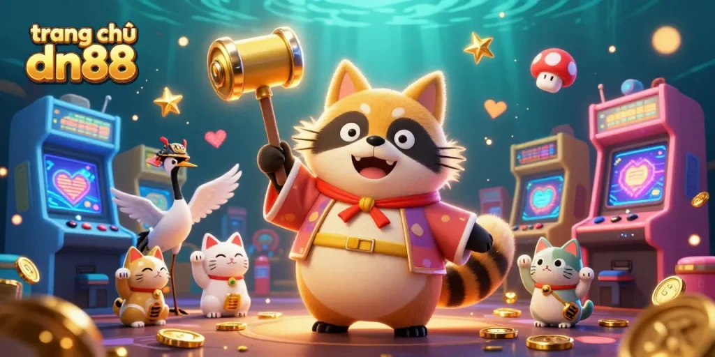 Experience the vibrant world of trang chủ dn88 with cheerful characters and dynamic casino elements.