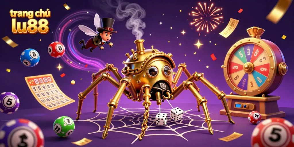 Engage in thrilling gameplay at trang chủ lu88, featuring a vibrant 3D casino illustration packed with immersive elements.