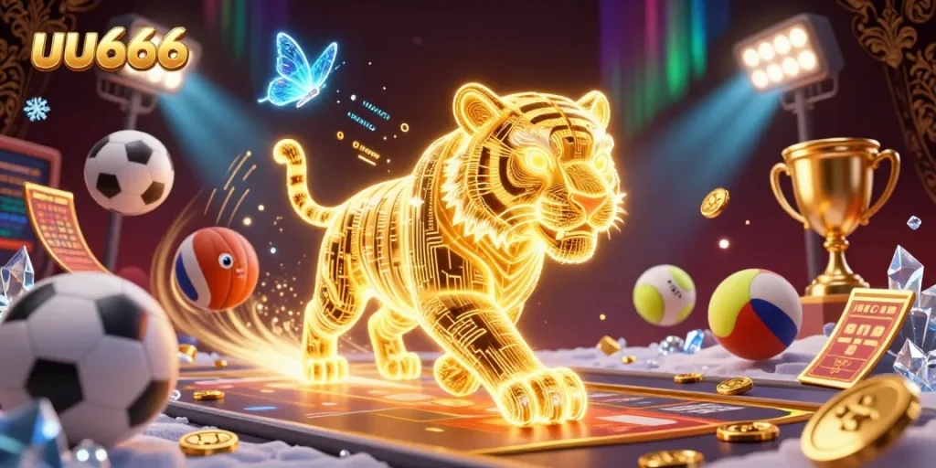 Experience thrilling wins with uu666 in an immersive digital casino filled with sports and gaming elements.