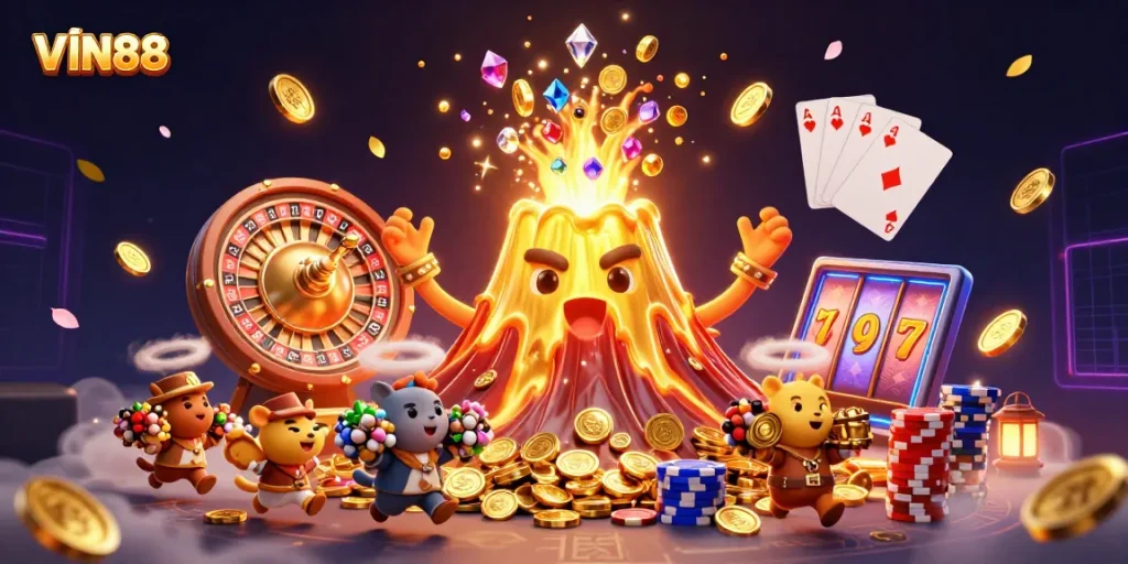 Experience thrilling wins at VIN88 with golden treasures and dynamic gaming elements.