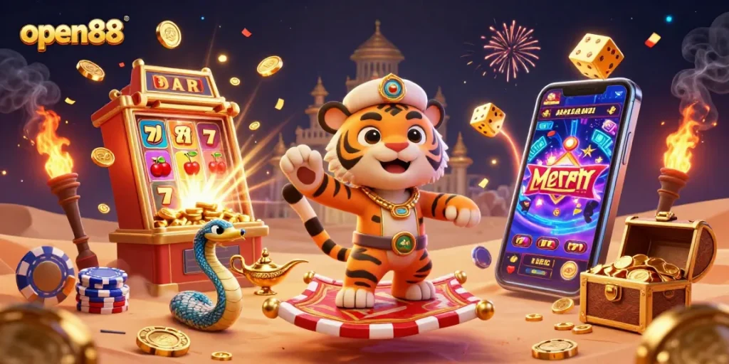 Experience the excitement of open88's online casino with rich themes and vibrant gameplay elements.