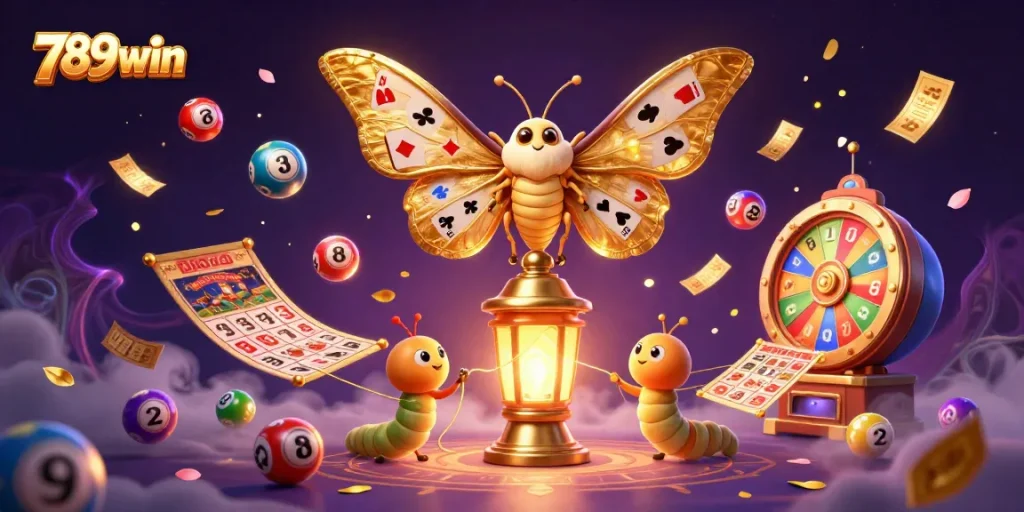 Engage in thrilling games and vibrant visuals with 789win's casino-themed 3D illustration.