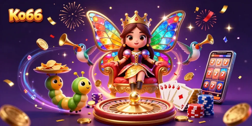 Experience the excitement of Ko66 with vibrant casino elements, stunning characters, and rich visual detail.