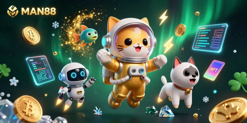 Experience high-stakes gambling thrills with MAN88's vibrant 3D casino adventure.