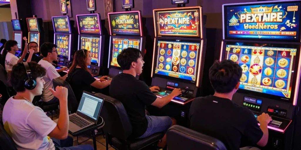 Pengalaman bermain slot Thailand online yang seru dengan pemain merayakan kemenangan di KANGTOTO2.