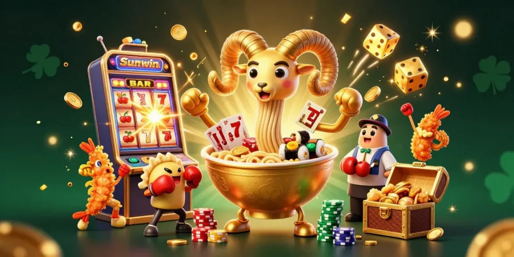 Engage in thrilling gameplay with Sunwin, featuring exciting slots, vibrant characters, and captivating casino elements.