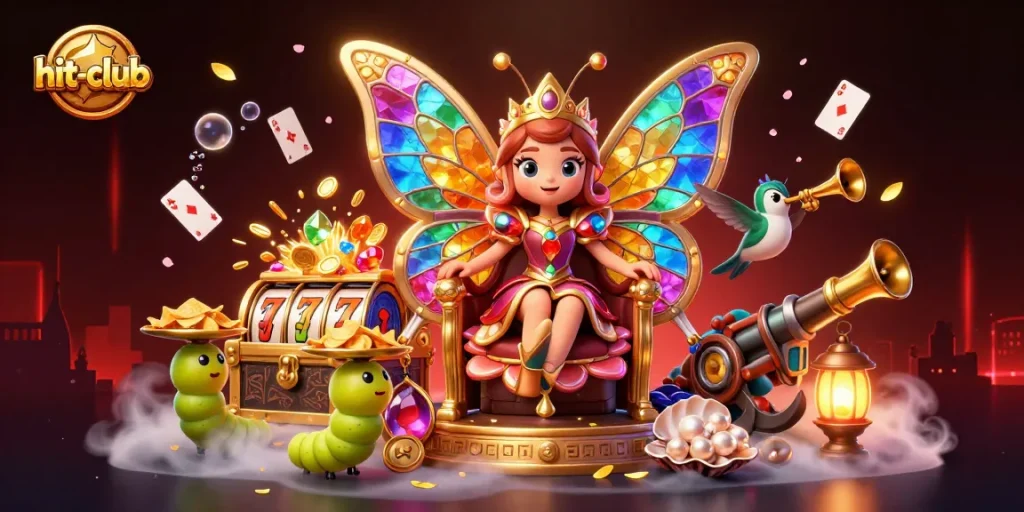 Experience thrilling gameplay at hit-club with vibrant casino elements and enchanting characters.
