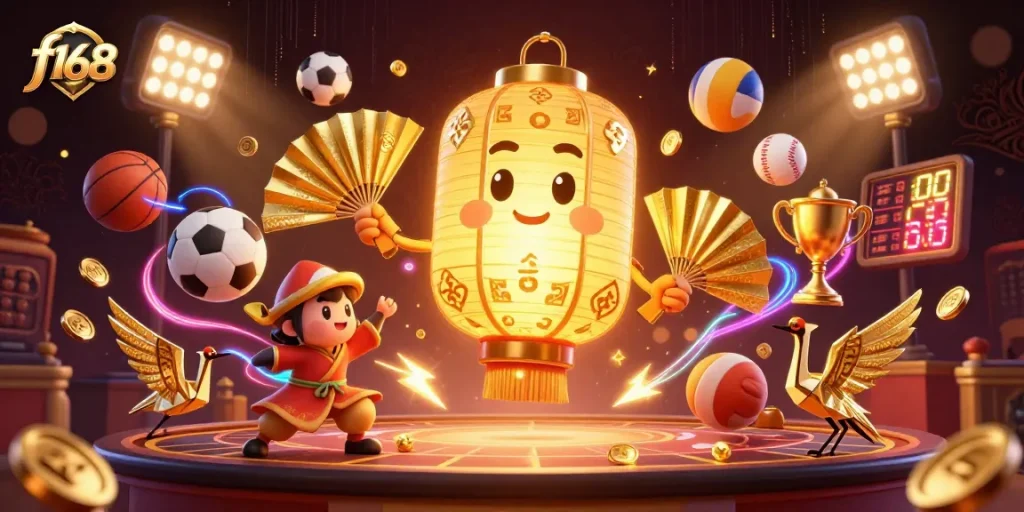 Experience thrilling gameplay at f168 with vibrant casino elements and characters in a dynamic scene.