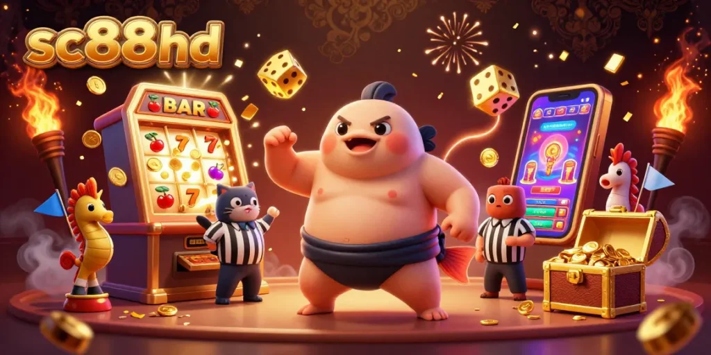 Join the sc88hd gaming adventure with the dynamic blowfish in an underwater casino setting.