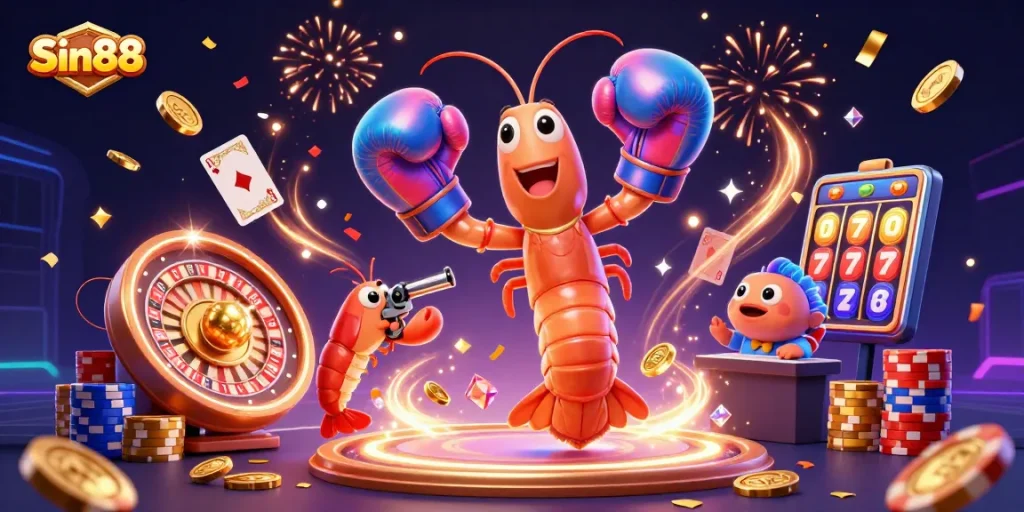 Experience thrilling gameplay with Sin88's exciting casino scene featuring vibrant characters and dynamic elements.
