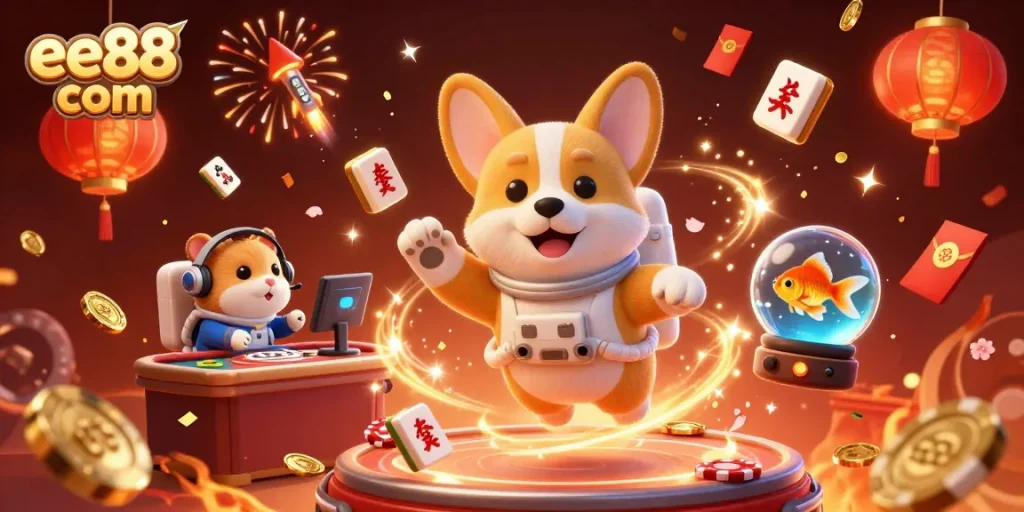 Experience exciting gaming with ee88 com in a vibrant space casino scene filled with fun characters.