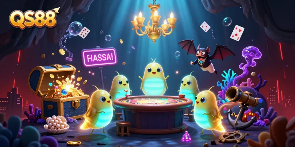 Chơi game tại QS88 với cảnh tượng sôi động của các glowworms trong sòng bạc