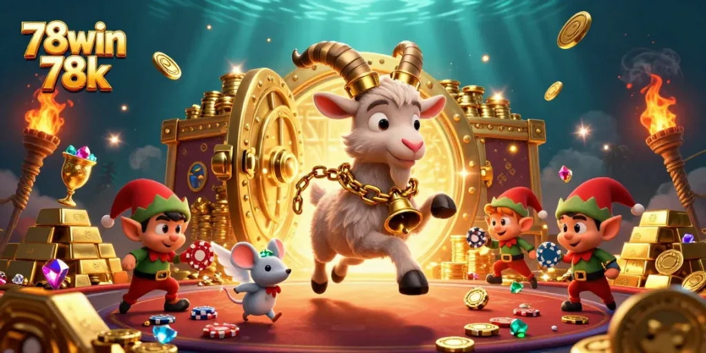 Engage with the vibrant 78win 78k casino scene filled with playful characters and dynamic game elements.