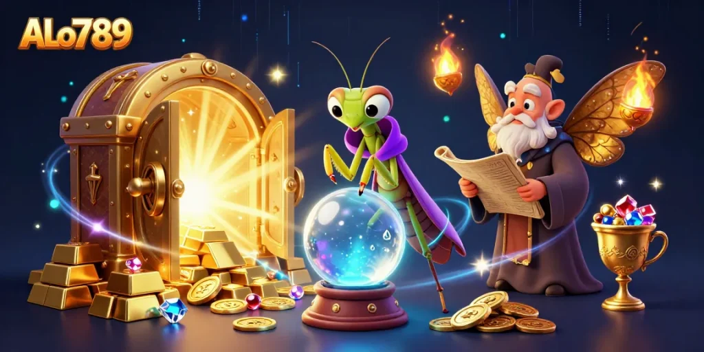 Engage with ALo789's thrilling casino adventures among cosmic treasures and magical elements.