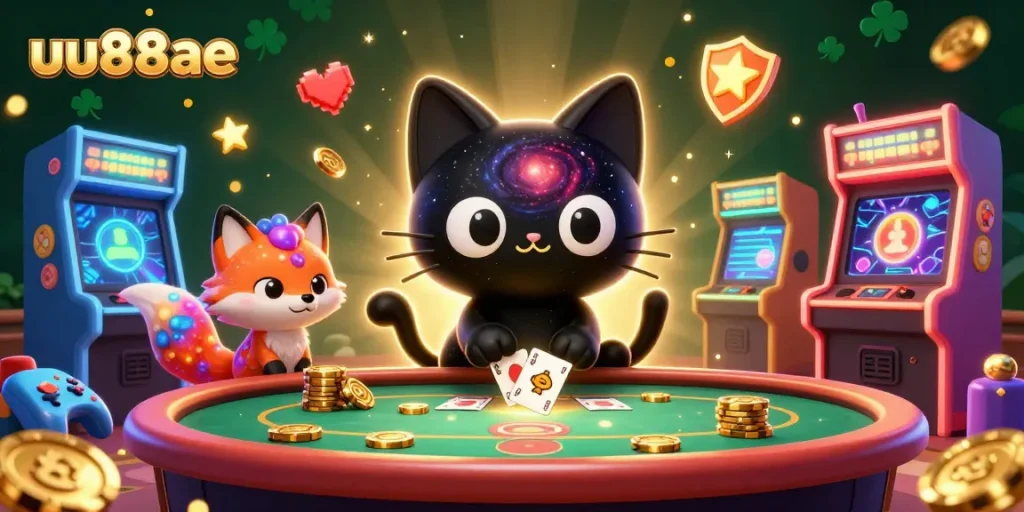 Experience thrilling gaming at uu88ae with vibrant, cosmic-themed 3D casino illustration.