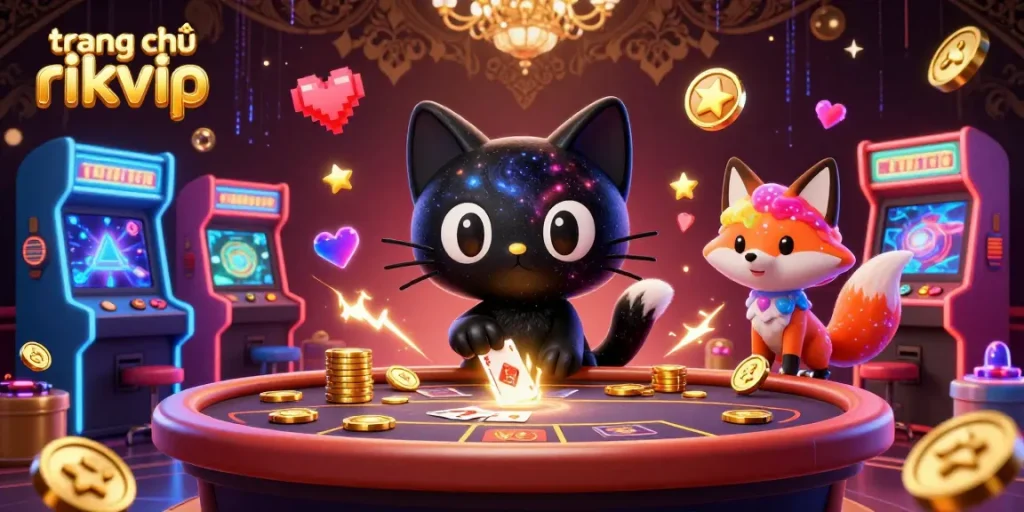 Engage with the cosmic beauty of trang chủ rikvip, where a black hole cat and nebula fox bring the casino to life.