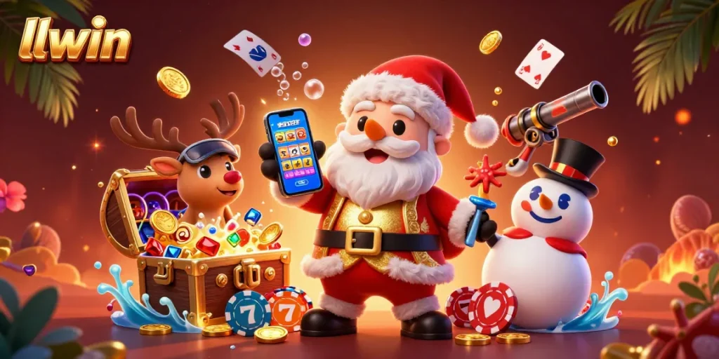 Experience the thrill of llwin with Santa and his friends winning big at the slots!