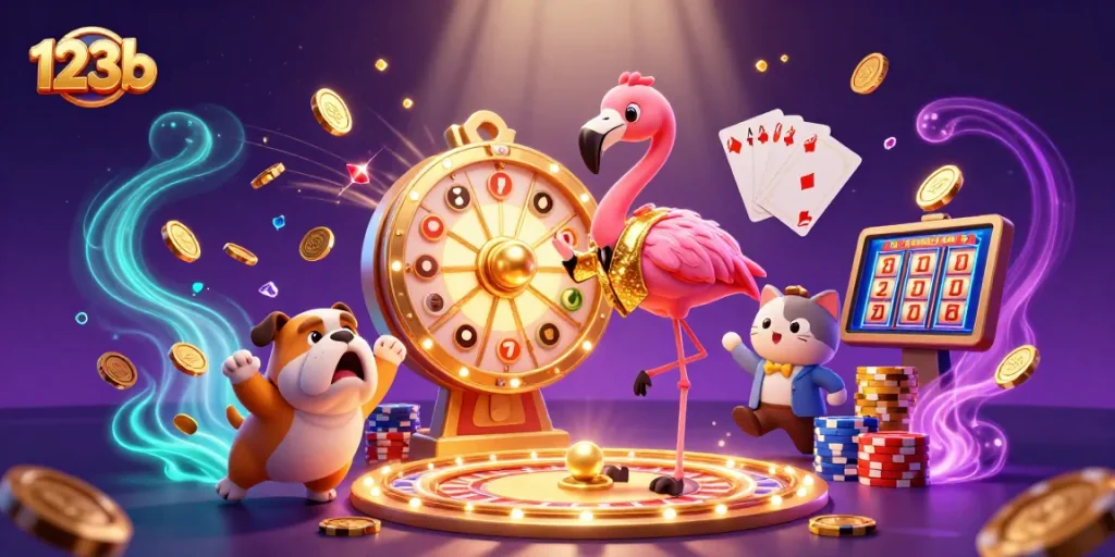 Spin to win at 123b casino, where a bulldog contestant celebrates prize reveals in style!